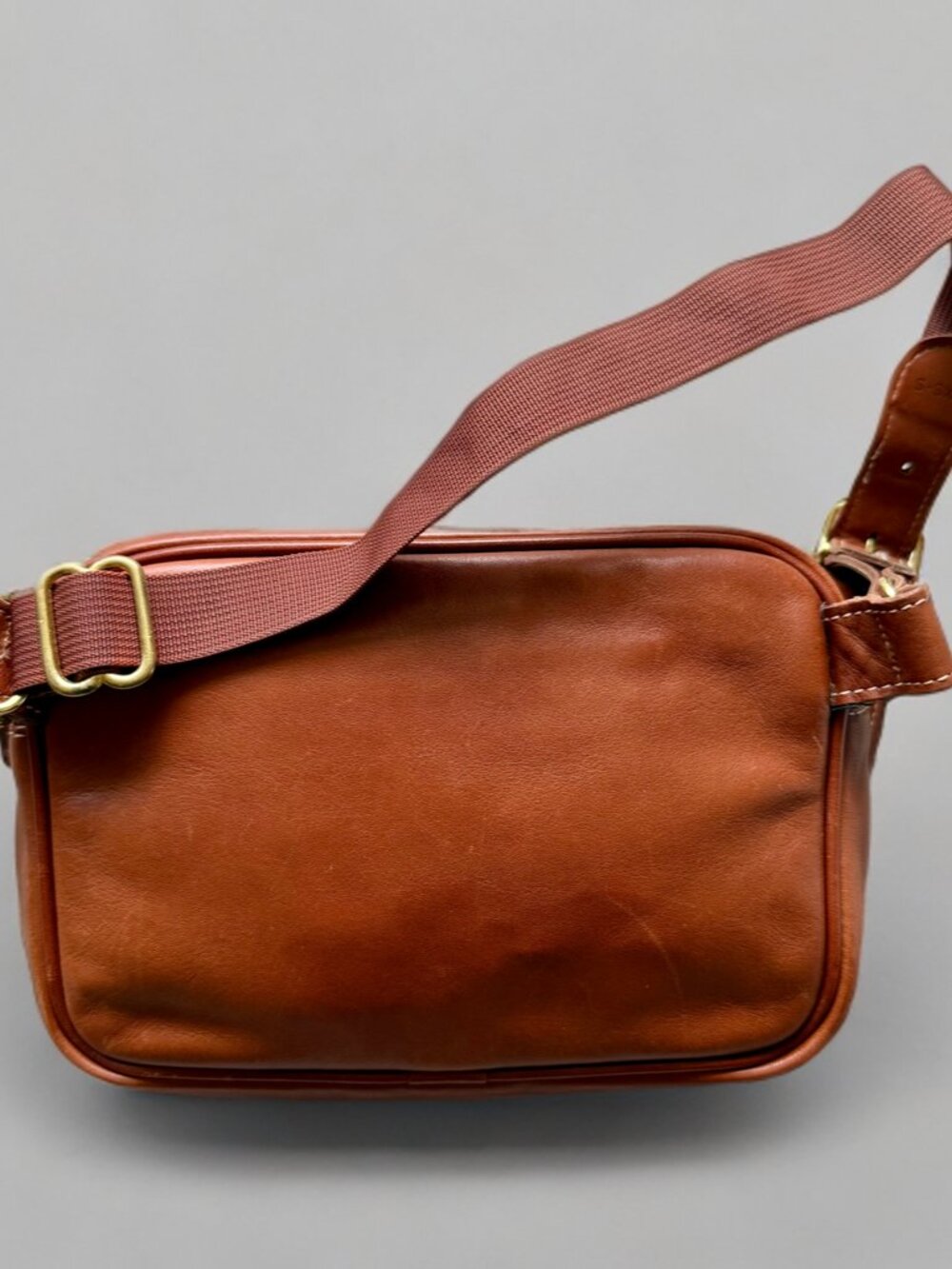 Coach Vintage British Tan Leather S-XS Double Pocket Turnlock Waist Pack 0516 - Picture 2 of 10